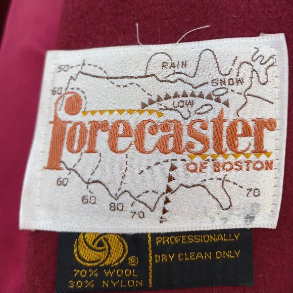 Vintage Red Wool Forecaster Coat Button Front Retro Academia - Picture 16 of 16